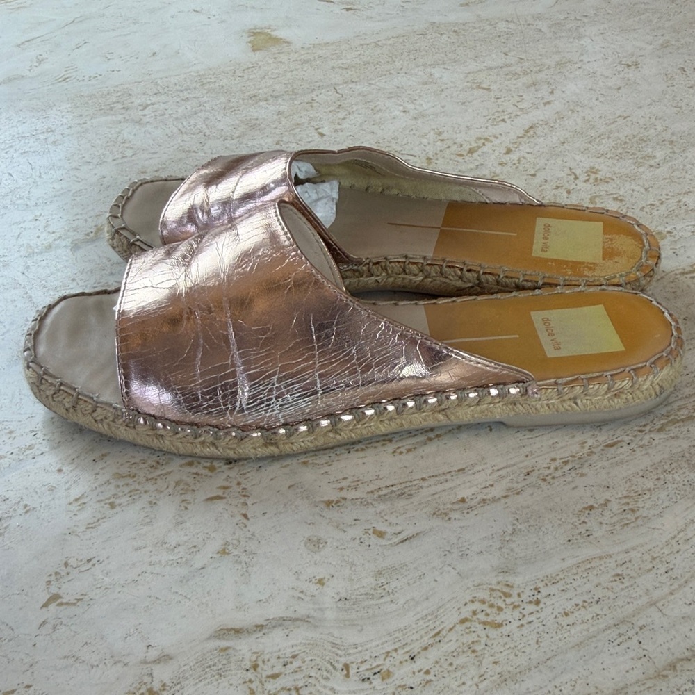 Dolce Vita Banji Women's Rose Gold Espadrille Slides size 7